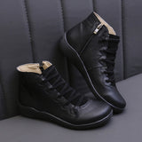 Breakj Autumn And Winter Large-Size Flat Bottom Warm Lady Short Boots New Flat Bottom Women