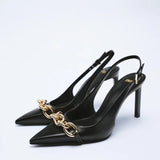 High-Heeled Pointed Shoes Women's Summer 2024 New French Evening Silver Baotou Sandals With Skirt