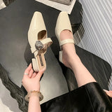 Breakj Women In The Spring And Summer 2025 New French Bag Head With Cool Drag Side Head Coarse Heel Wearing Fashion High