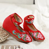 Breakj Heels Single Shoes Dance Shoes Embroidered Cloth Shoes Inside The High Slope And Spring And Autumn Women's Shoes Ethnic