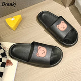 Couples Slippers 2022 New Summer Home Non-slip Bathroom Men Slippers Women Cartoon Printed Flip Flops Beach Soft