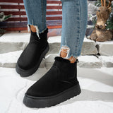 Breakj Velvet Round Head Jacket Cotton Boots 2025 Autumn And Winter New Large-Size Thick Snow Boots Women's