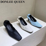 Square Toe Thin High Heel Shoes Women Shallow Elastic Pumps Autumn Shoe For Party Dress Zebra Chaussure Zapatillas