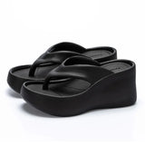 Toe Wedges Flip Flops for Women 2024 Summer Chunky Platform Beach Sandals Woman Thick Sole High Heeled Eva Slippers
