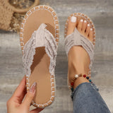 Breakj Summer 2025 New Flip-Flops Flat-Bottom Stitched Beach Slippers Women's