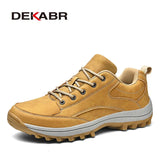 Size 39~48 Split Leather Men Boots Autumn Winter Waterproof Non-slip Work Shoes High Quality Sneakers Lace-up Ankle