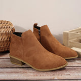 Breakj Size 2025 Autumn/Winter And Ankle Boots Tip Side Zipper With Coarse And Martin Boots Solid