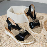 Decoration Wedge Sandals Women Snake Print Platform Gladiator Sandalias Woman Summer Lightweight Non-Slip Beach