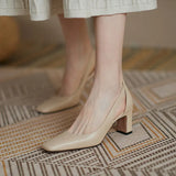 Breakj Store Manager's Self-Retention Is Simple And Not Simple ~ Soft Leather Fashion Hollow Coarse Sandals Square Retro Fairy High