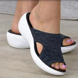 Women Sandals 2023 New Summer Sandals Soft Bottom Wedges Chaussure Femme Casual Low Heels Summer Shoes For Women Slippers