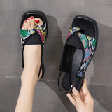 Breakj Sandals Women 2025 Summer New Large-Size Sandwich Toes Behind The Empty Fashion Thick Heel Low-Heeled Sandals