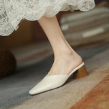 Thick With Half Slippers Female Summer New With Versatile Square Sandals Without Heel Muller Shoes To