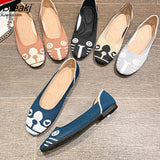Women Flat Shoes Cute Cat And Dog Single Shoes Spring Autumn Comfortable Casual Shoes