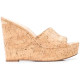 Large-Size Cork Bag With Fish Mouth Behind Empty Muller Slope Heel Waterproof Platform