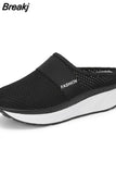 Warm Plush Couple Slippers Women Non-slip Platform Wedge Shoes of Women Waterproof Soft Home Wedges Ladies Cotton