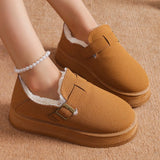 Boots With Thick Soles Of Muffin 2024 New Winter Style Plush Shoes With Warm Woolen Cotton