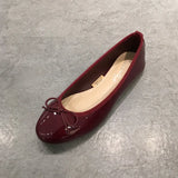 Leather bow ballerinas woman bow-knot loafers brand retro single flats shoes round toe slip on moccasins female
