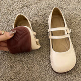 Comfortable Soft Sole Women's Flats 2022 Autumn Buckle Strap Pu Leather Shoes Woman Round Toe Ballet Flat Shoes