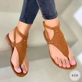 Breakj Sandals Women's 2025 Summer New Flat Bottom Casual Clips Big Size Beach Sandals Light And