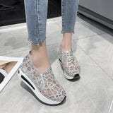 And Autumn Pro-Style Summer Net Sheet Shoes With Thick Heels, Set Feet And Low Upper Casual Shoes Are Fashionable To Wear Overfoot Casual