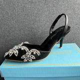 Breakj Cm Light-Mouthed Sharp White Wedding Sandals Fine Heel Size Size Diamond Chain Wedding Shoes Wedding Shoes Wedding