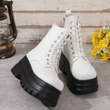 Women's Thick-Bottom Boots 2025 Autumn And Winter New British Style Martin Boots With High-Pine Cake Bottom Short Boots