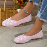 Breakj New Comfortable Shallow Square Head Knit One Foot Flat Plus Size Soft Sole Casual Single