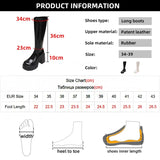 Heel Platform Long Boots for Women Black Patent Leather Knee High Boots Woman Winter 2023 Thick High Heels Punk
