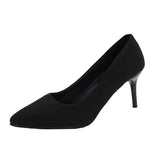 Solid Color Office High Heels Pumps Women Shoes New Spring Autumn Shoes Fashion Pointed Shallow Casual Ladies
