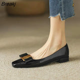 spring autumn patent leather women's shallow mouth bow flat shoes new all-match comfortable flat work shoes 34-39
