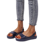 Breakj Sandals Women's New 2025 Summer Size Flat Bottom Low Heel Fish Mouth Fashion Thick-Soled Women's