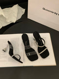 Breakj High-Level Transparent With A Word Slippers Women's Shoes Wearing 2025 Summer Water Drill Cool Drag High Heel