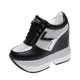 Breakj New Net Red Tie With Thick Bottom Leisure Sports Heel Single Shoes For Small White Women In The Autumn And Summer Of