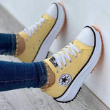 Breakj 2023 New Low-Top Single Shoes Women's Thick-Sing Canvas Shoes Women's Canvas Pine Cream Bottoms Of Large Women's