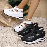 Breakj Loose Pastry Bottom One-Word Buckle With Slope And Sandals Women 2025 Spring New Bag Head Magic Stickers