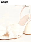 Dropship 2023 Summer Woman Sandals Chunky Heel Ankle Strap Lady Office Sexy Party Wedding Shoes Woman