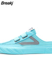 summer New Mesh Half Slippers Men's Trend Cool Baotou Hollow Breathable Light Casual White Shoes Men