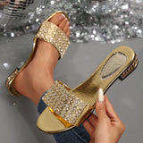 Breakj Cool Slippers Women 2025 Summer New Korean Version Of The Fashion Diamond Leisure Toe Ins