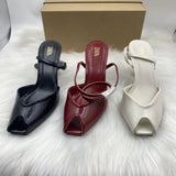 Breakj Home 2025 Summer New Fish Mouth Sandals With Coarse Heel Toe Sandals