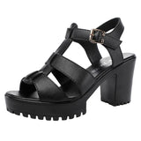 Breakj T-T-Slace Sandals Waterproof Table Thick Soles 41-43 Yards Cheongsam Runway Shoes Large-Size Coarse Heel Waterproof Table Women's