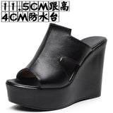 Breakj Hollow Waterproof Table Thick Bottom One-Word Drag High Slope And Fitting Room Slippers Soft Bottom Loose Cake 4243 Women Cold