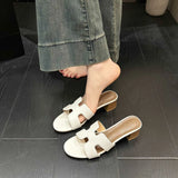 Breakj Trend High-Heelish Slippers Summer New Wear Height Display Legs Long Beach Cold