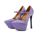 Platform Heels Top Quality Sexy Thick High Heels Platform Black Red Dress Party Wedding Lady Shoes for Women