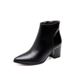 Women's Zippered Boots, Winter Ankle Boots, Pointed Thick High Heels, Sneakers,
