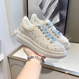 Breakj Old Dad Shoes 2023 New Water Drill Thick-Soled Casual Sneakers Women Full Of Diamond Shoes Water Drill Single