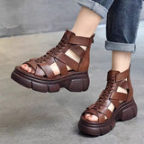 Breakj Spring And Summer 2024 Sandals Women's Platform Hollow Out Sandals Rome Sandals Open Toe High Top Women's
