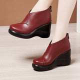 Head Slope With Martin Shoes 2023 Autumn And Winter New Muffin Thick-Soled Waterproof Platform Velvet Thicker Large Size Short