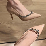 Breakj Net Red New High-Value Pointy Solid Single Shoes Women's Casual Dopamine High-Heeled