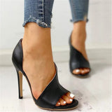 Size Sandals Female Summer New Fish Mouth Face Thin Heel Set Heel Female