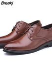 Casual Men Leather Big Toe Soft Sole Dress Versatile Business Lace-Up Summer Breathable Style 2023 Men Shoes Loafers